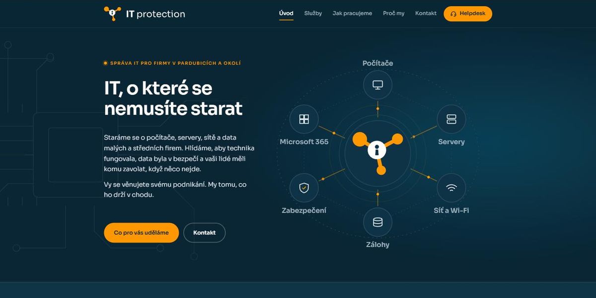 Ukázka webu itprotection.cz – tvorba webových stránek na WordPressu