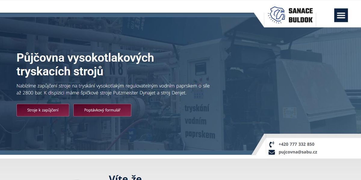 Ukázka webu sabu.cz – tvorba webových stránek na WordPressu